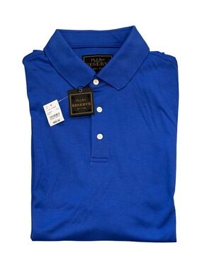NWT Jos A Bank Reserve Mens Blue Pima Cotton SS Polo Shirt - Large MSRP $89.50